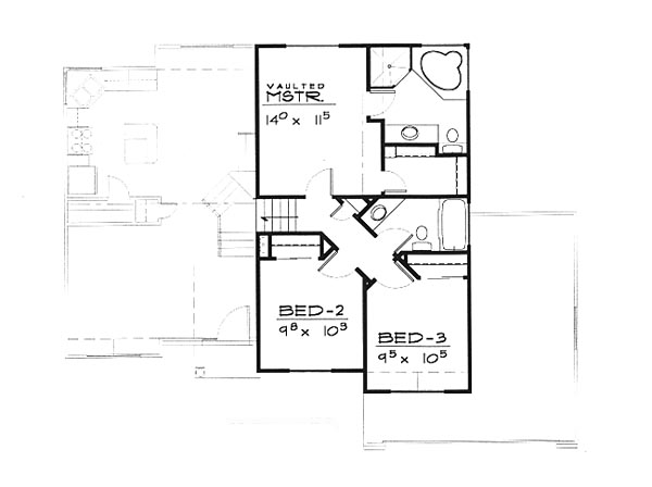 House Plan 70579 Level Two