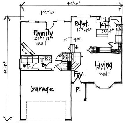House Plan 70582 Level One