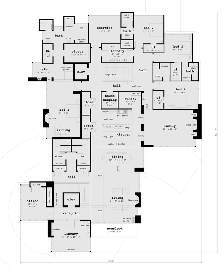 House Plan 70827 Level One