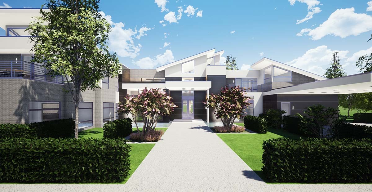 Coastal, Contemporary, Modern Plan with 8914 Sq. Ft., 7 Bedrooms, 9 Bathrooms, 4 Car Garage Elevation