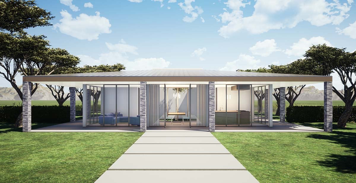 Coastal, Contemporary, Modern Plan with 1456 Sq. Ft., 3 Bedrooms, 2 Bathrooms Elevation