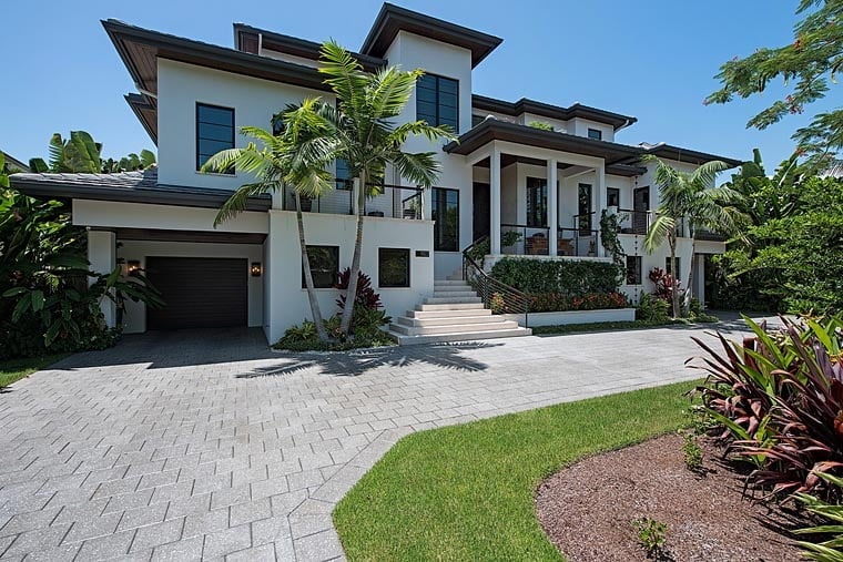 Florida, Mediterranean Plan with 6172 Sq. Ft., 4 Bedrooms, 8 Bathrooms, 6 Car Garage Elevation