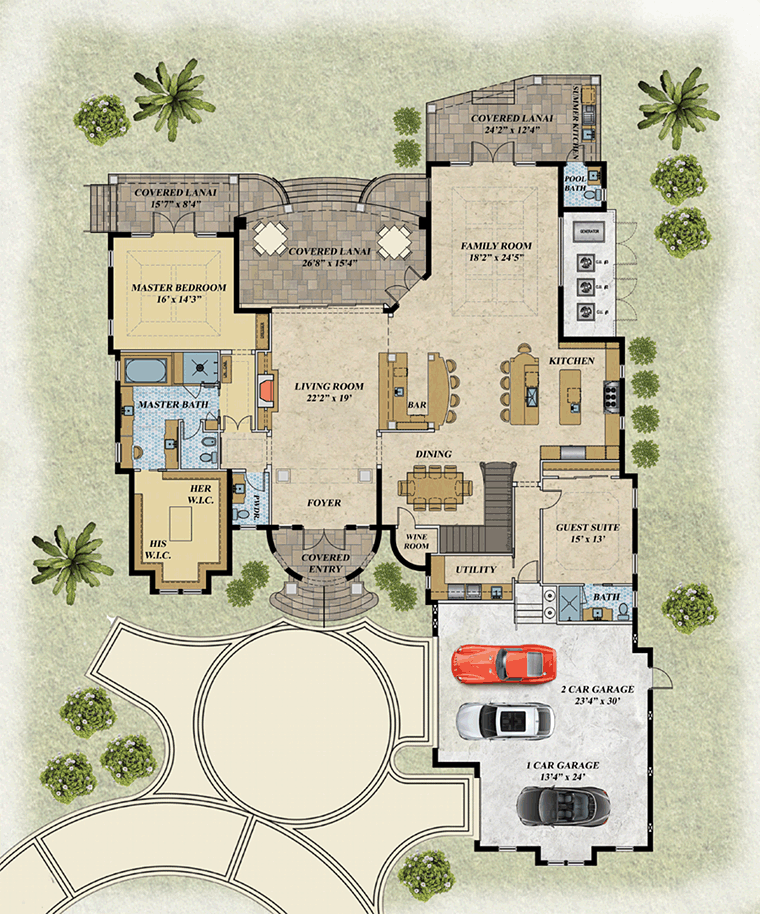 House Plan 71540 Level One