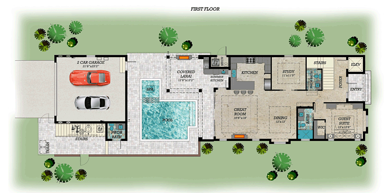 House Plan 71546 Level One