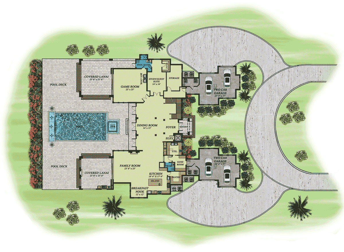 House Plan 71558 Level One