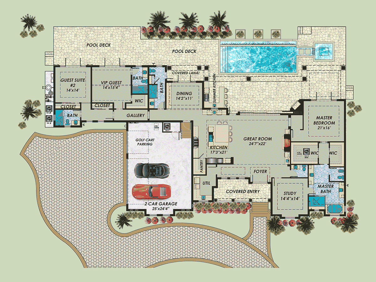House Plan 71564 Level One