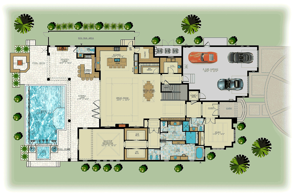 House Plan 71569 Level One