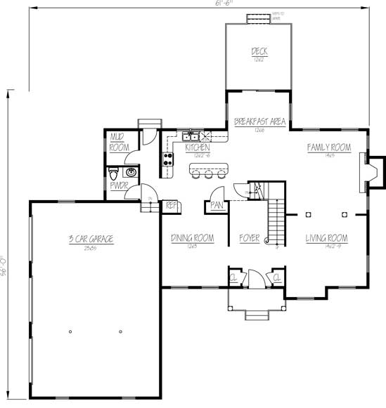 House Plan 71900 Level One