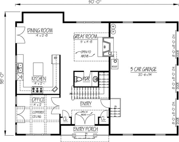 House Plan 71904 Level One