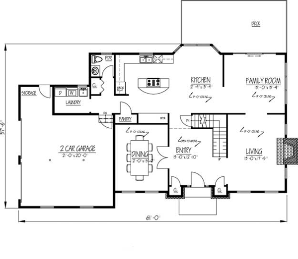 House Plan 71908 Level One