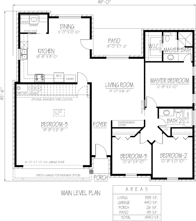 House Plan 71918 Level One