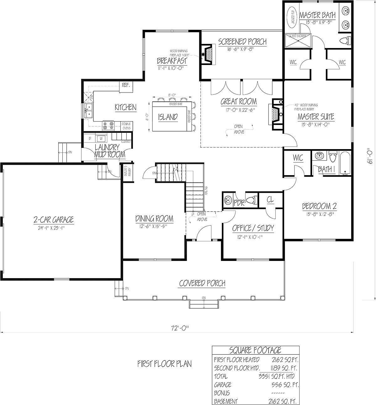 House Plan 71942 Level One