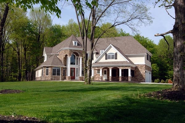 European, Greek Revival Plan with 4765 Sq. Ft., 5 Bedrooms, 3 Bathrooms, 3 Car Garage Elevation