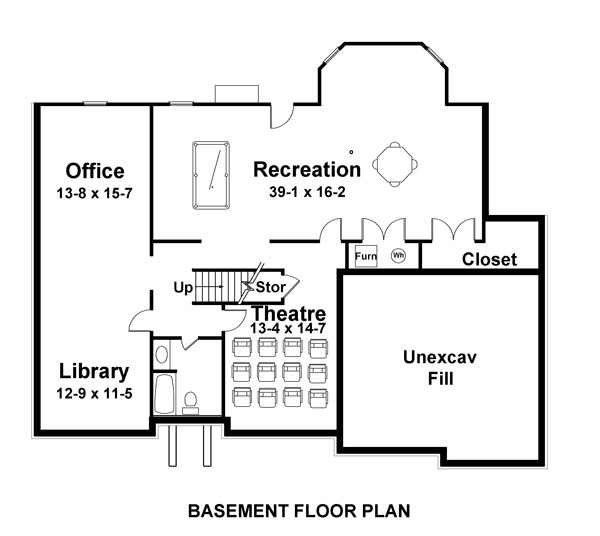 House Plan 72025 Lower Level