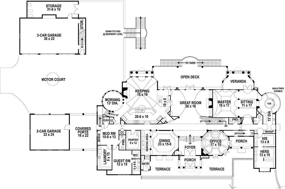 House Plan 72126 Level One