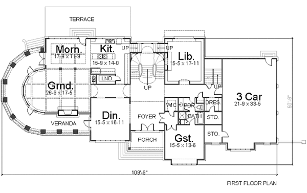 House Plan 72127 Level One