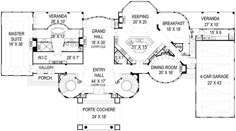 House Plan 72129 Level One