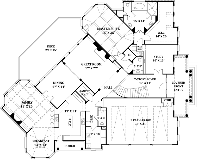 House Plan 72137 Level One
