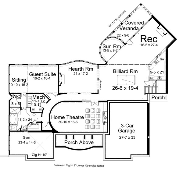 House Plan 72156 Lower Level