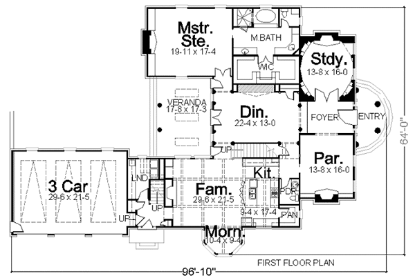 House Plan 72160 Level One