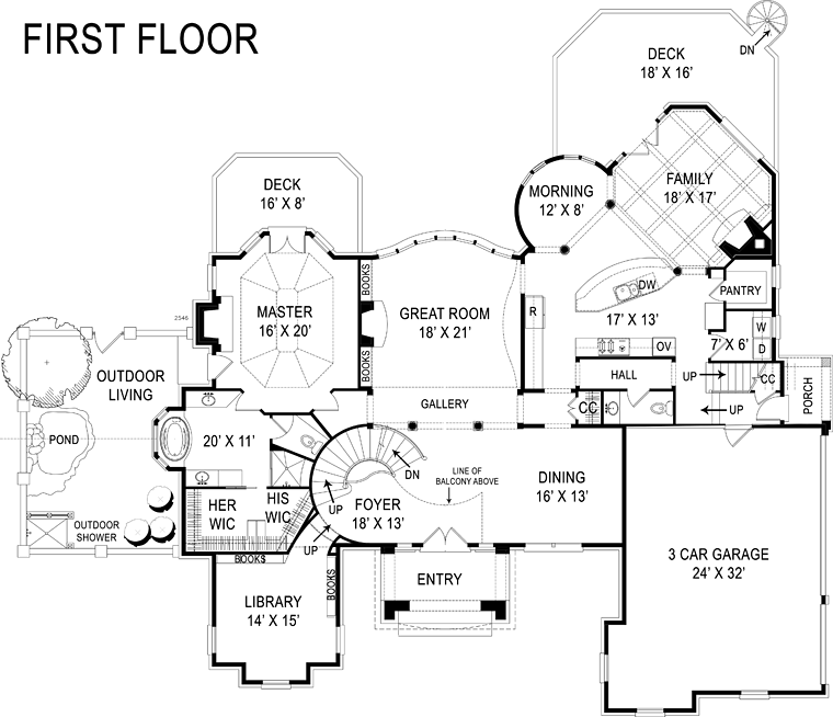 House Plan 72165 Level One