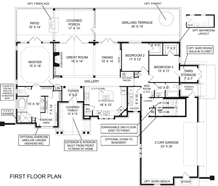 House Plan 72166 Level One