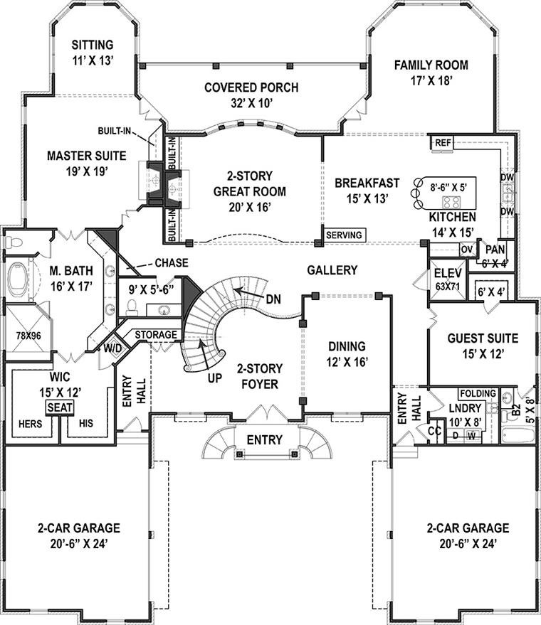House Plan 72171 Level One