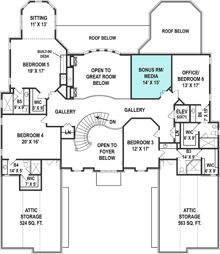 House Plan 72171 Level Two