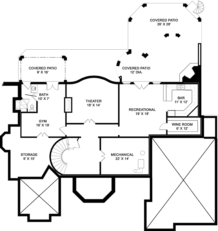 House Plan 72224 Lower Level