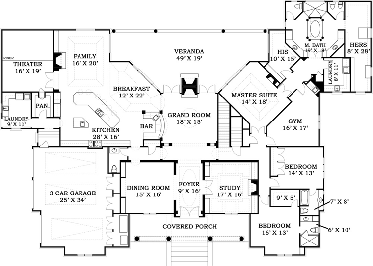 House Plan 72237 Level One
