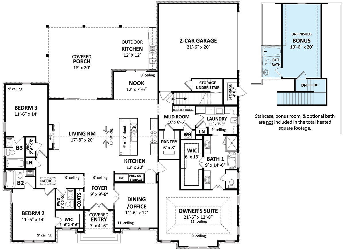 House Plan 72257 Level One
