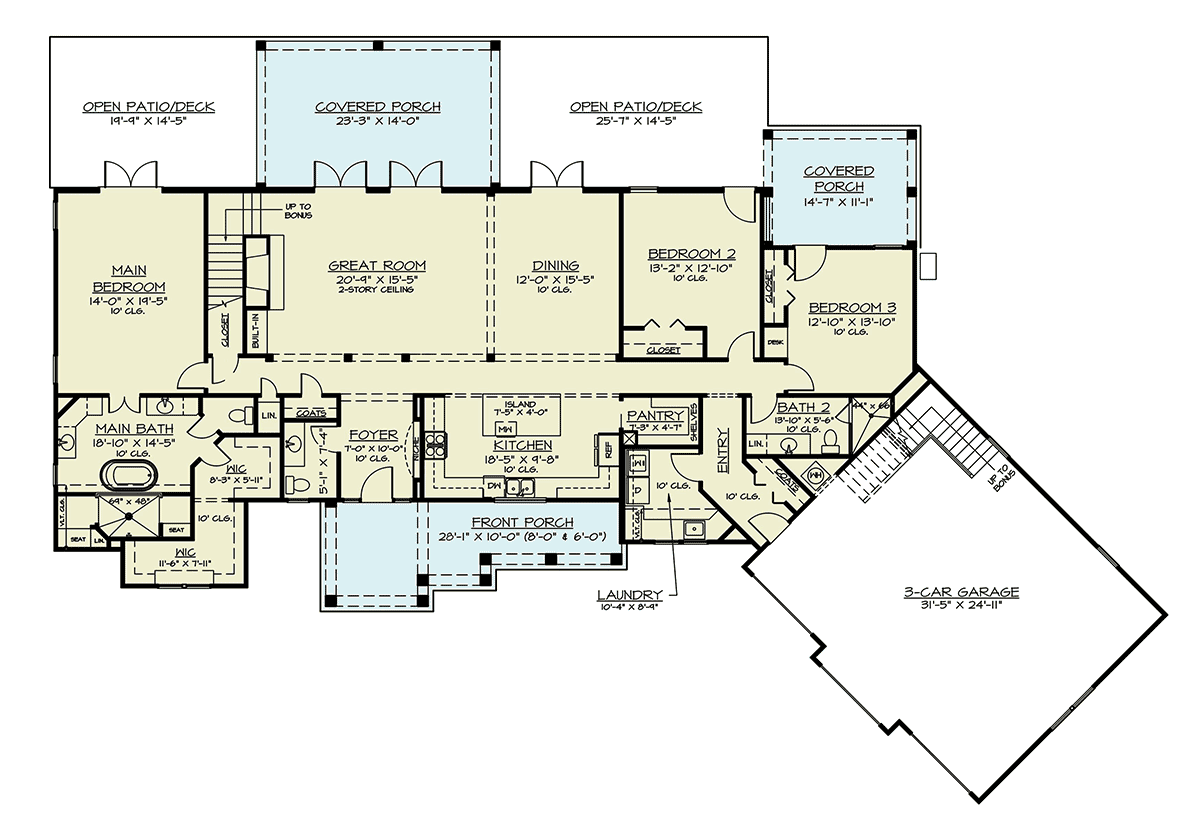 House Plan 72261 Level One