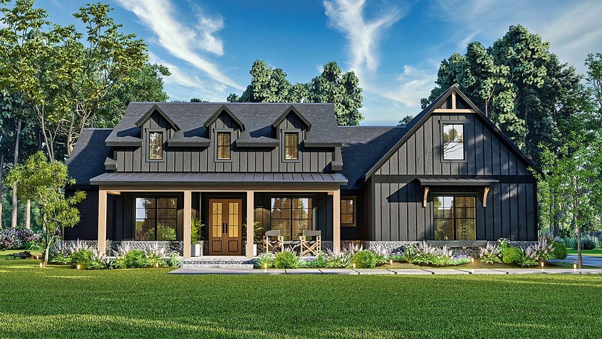 Country, Craftsman, Farmhouse, New American Style Plan with 2473 Sq. Ft., 3 Bedrooms, 3 Bathrooms, 3 Car Garage Elevation