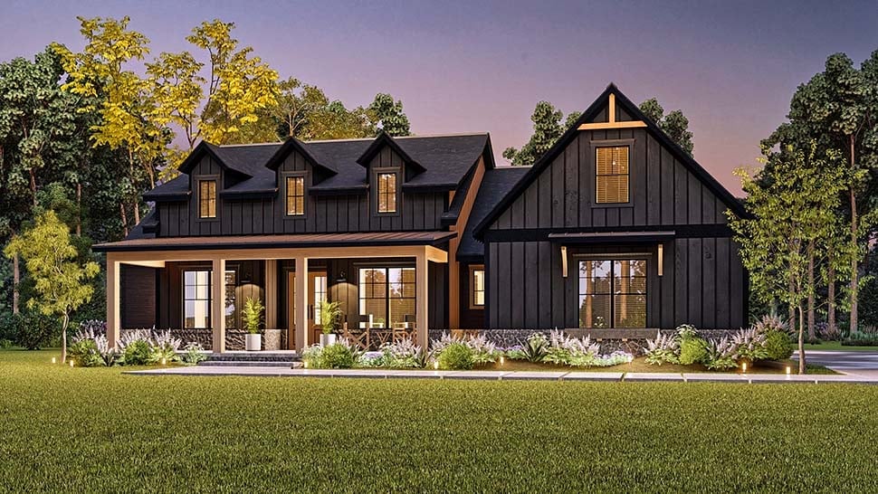 Country, Craftsman, Farmhouse, New American Style Plan with 2473 Sq. Ft., 3 Bedrooms, 3 Bathrooms, 3 Car Garage Picture 5