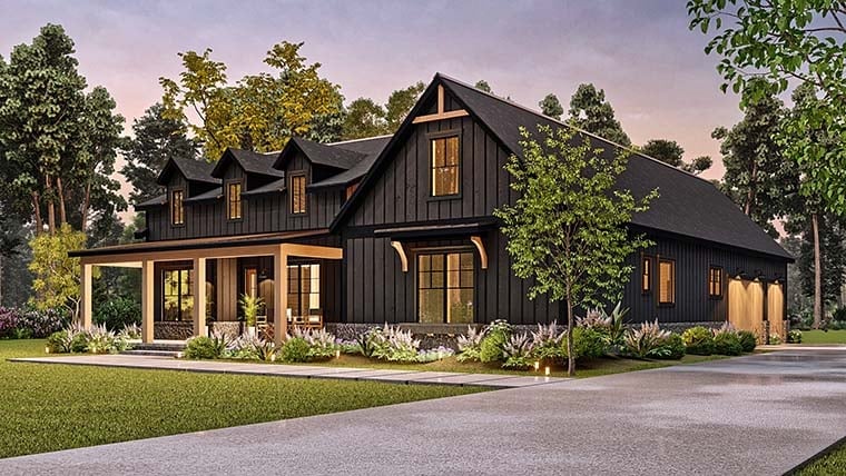 Country, Craftsman, Farmhouse, New American Style Plan with 2473 Sq. Ft., 3 Bedrooms, 3 Bathrooms, 3 Car Garage Picture 6