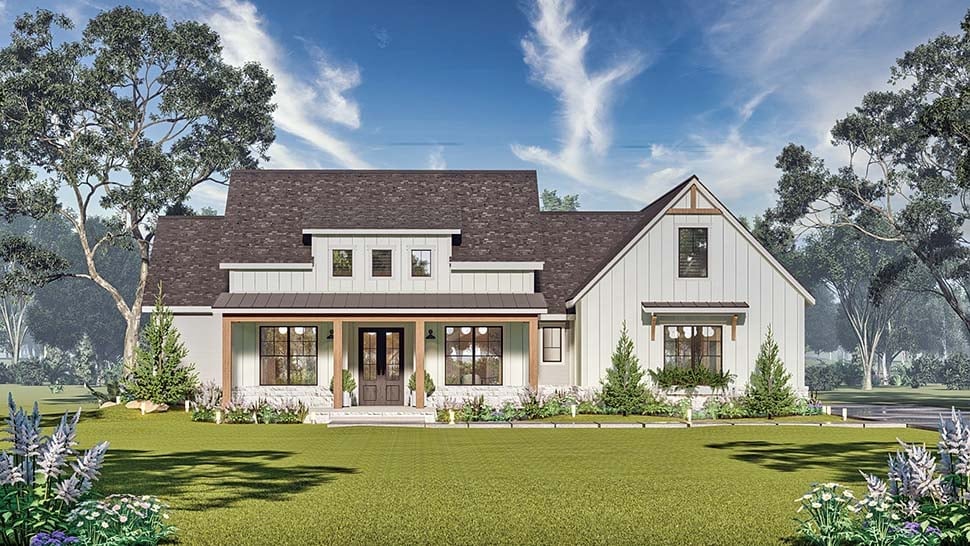 Country, Farmhouse, New American Style Plan with 2473 Sq. Ft., 3 Bedrooms, 3 Bathrooms, 3 Car Garage Picture 4