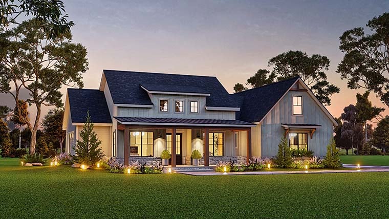 Country, Farmhouse, New American Style Plan with 2473 Sq. Ft., 3 Bedrooms, 3 Bathrooms, 3 Car Garage Picture 6