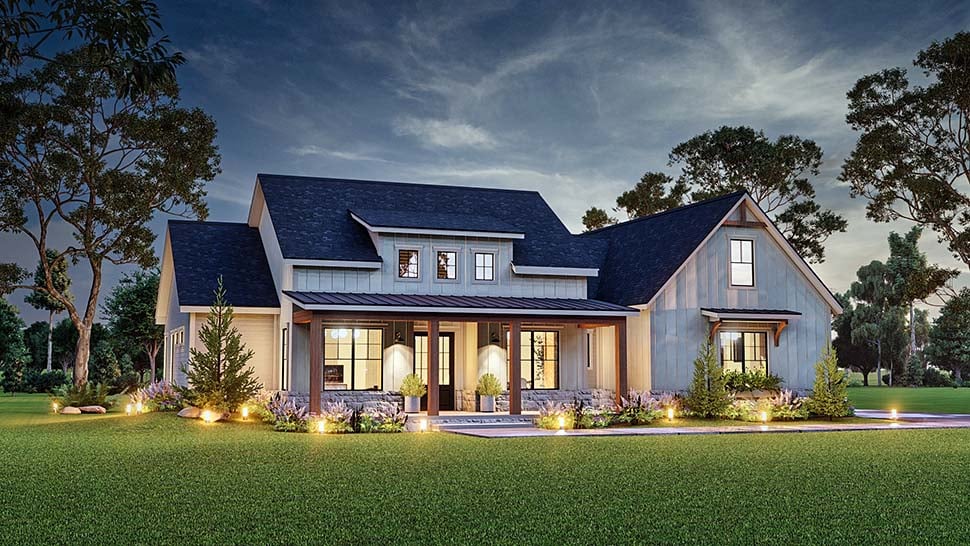 Country, Farmhouse, New American Style Plan with 2473 Sq. Ft., 3 Bedrooms, 3 Bathrooms, 3 Car Garage Picture 7