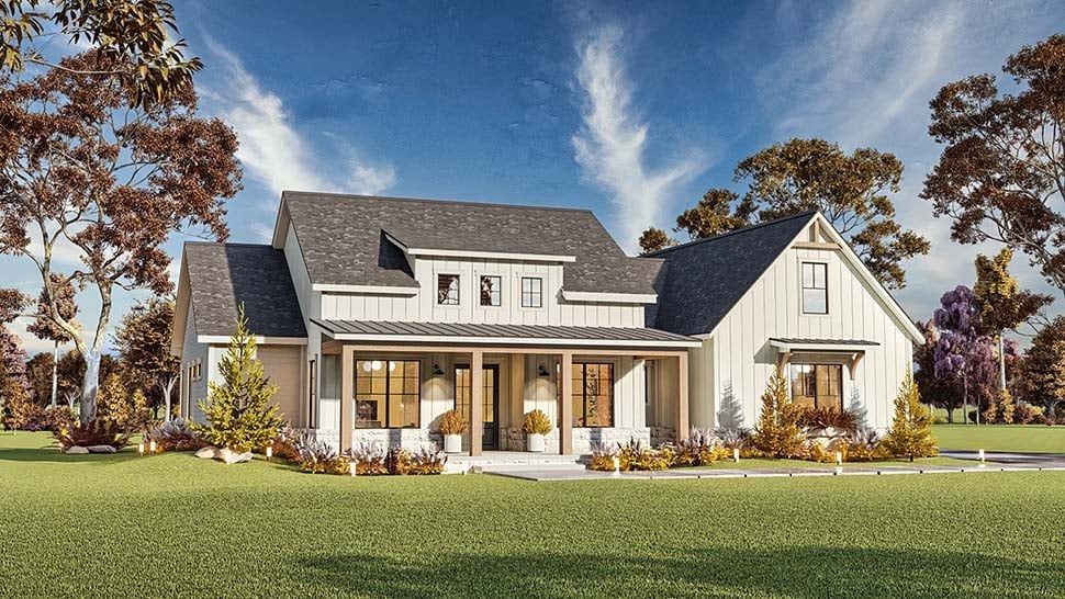 Country, Farmhouse, New American Style Plan with 2473 Sq. Ft., 3 Bedrooms, 3 Bathrooms, 3 Car Garage Picture 9