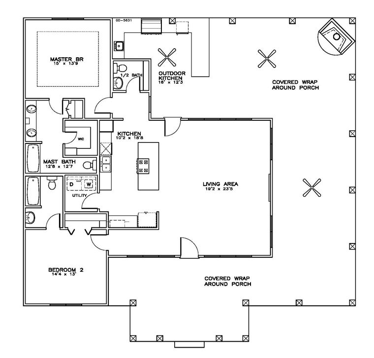House Plan 72358 Level One