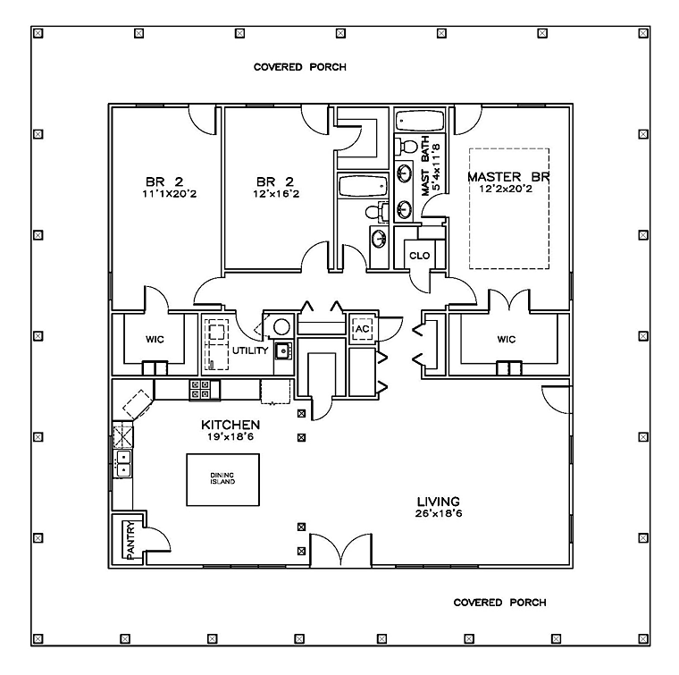 House Plan 72382 Level One