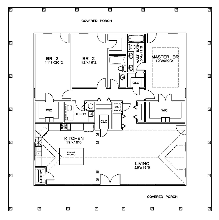 House Plan 72383 Level One