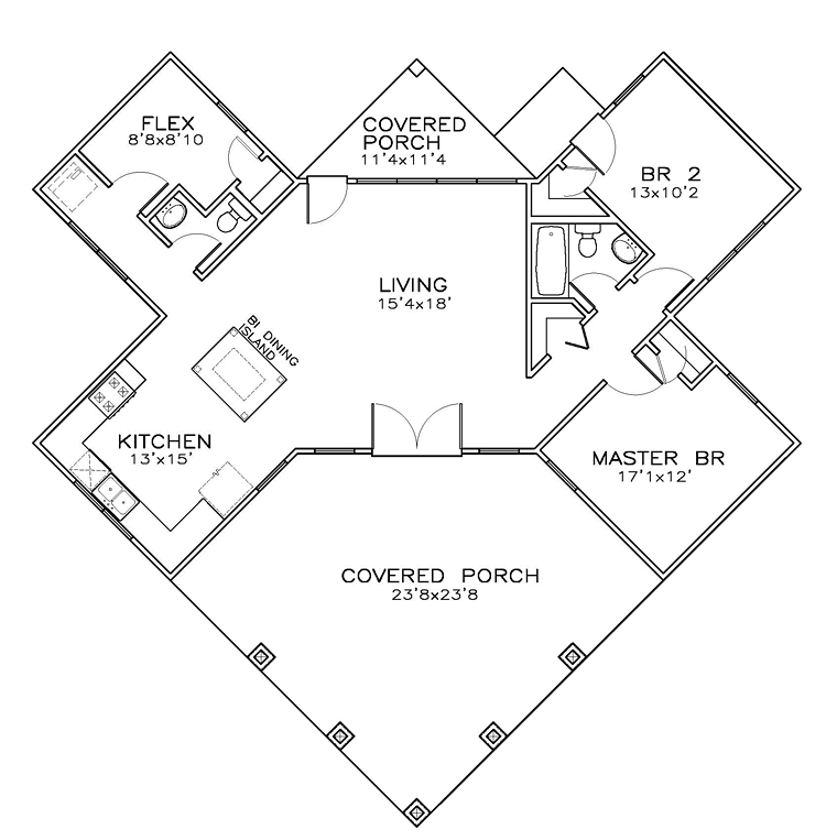 House Plan 72384 Level One