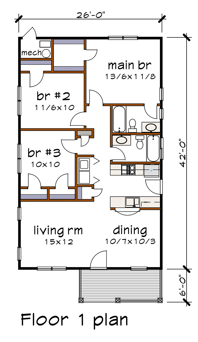 House Plan 72702 Level One