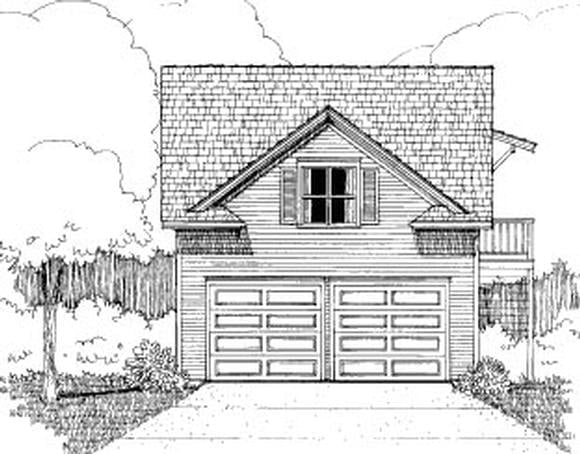 Garage-Living Plan 72784