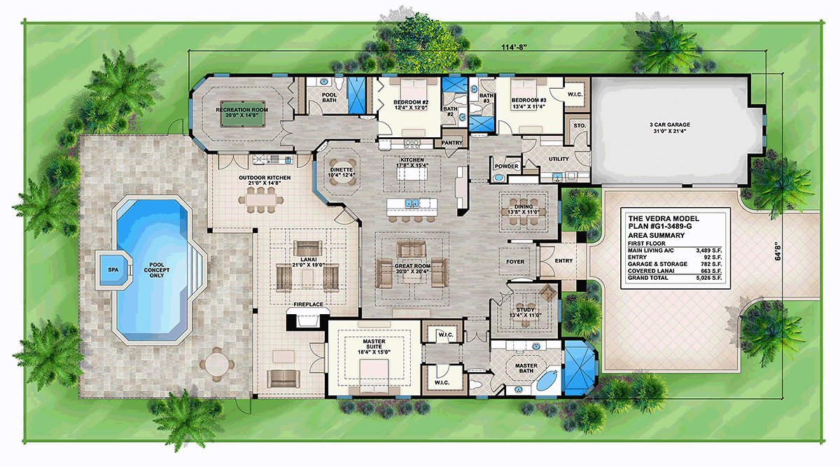 House Plan 72806 Level One