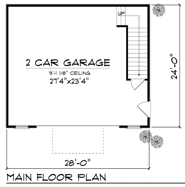 Garage Plan 72928 - 2 Car Garage Level One