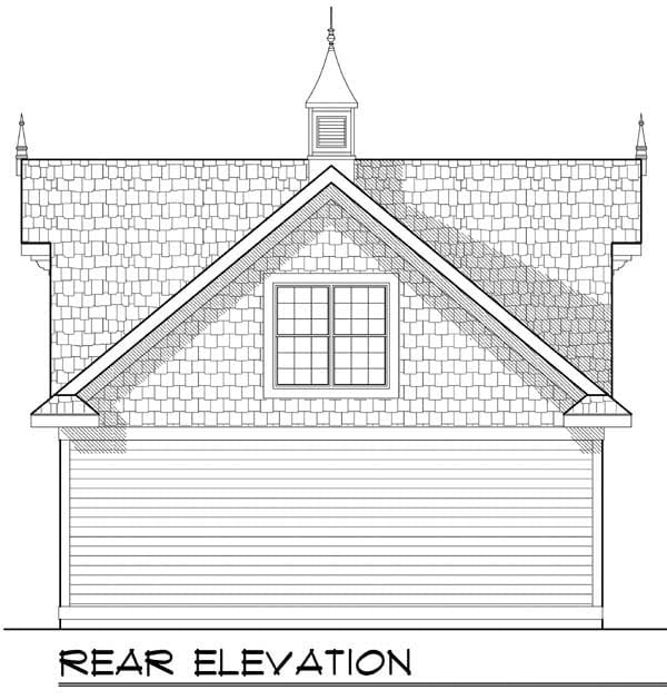 Garage Plan 72928 - 2 Car Garage Rear Elevation