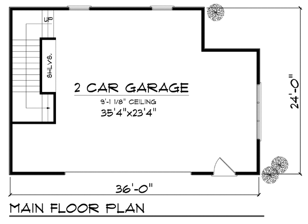 Garage Plan 72929 - 2 Car Garage Level One