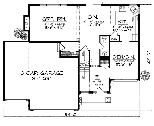 Plan 73043 | with 4 Bed, 4 Bath, 3 Car Garage